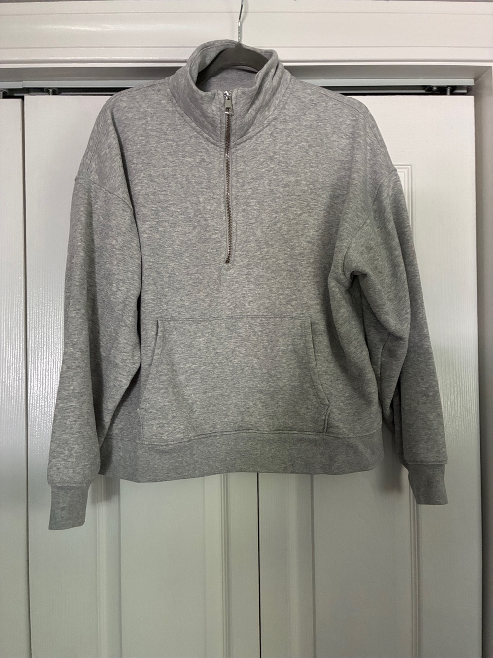 American Eagle Outfitters Gray Half-Zip Sweater
